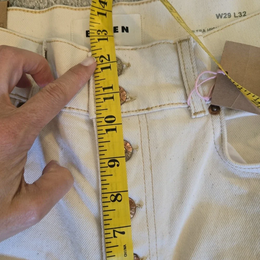 NWT Boden 10 Ultra High Rise Wide Leg Skater Cream Punk Oversized Neutral 29X32 - Picture 12 of 14